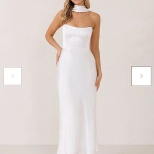 Park & Fifth White Strapless Sheath Dress